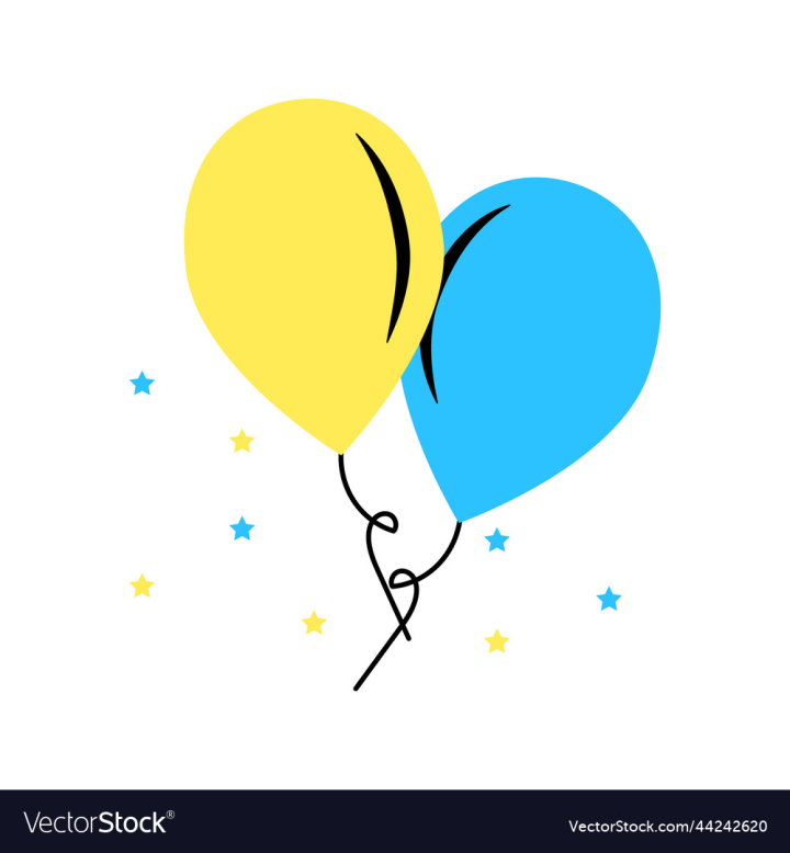 Colorful Balloons set in flat style carnival happy surprise helium