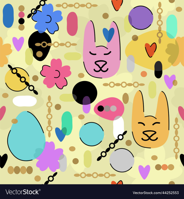 vectorstock,Easter,Wallpaper,Chain,Bunny,Seamless,Fabric,Repeat,Wrapping