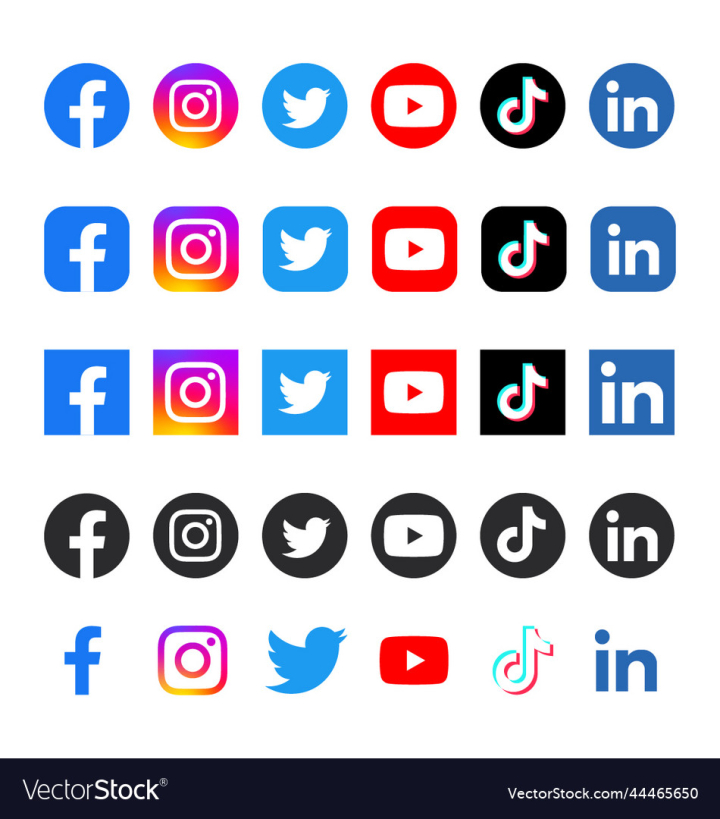 vectorstock,Social,Media,Twitter,Facebook,Youtube,Instagram,Tiktok,Subscribe,Linkedin,Follow,Me