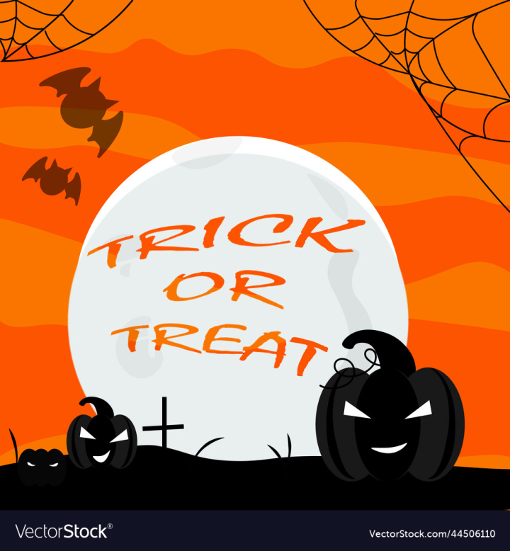 vectorstock,Halloween,Trick,Treat,Pumpkins,Party,Vector,Background,Orange,Scary,Horror