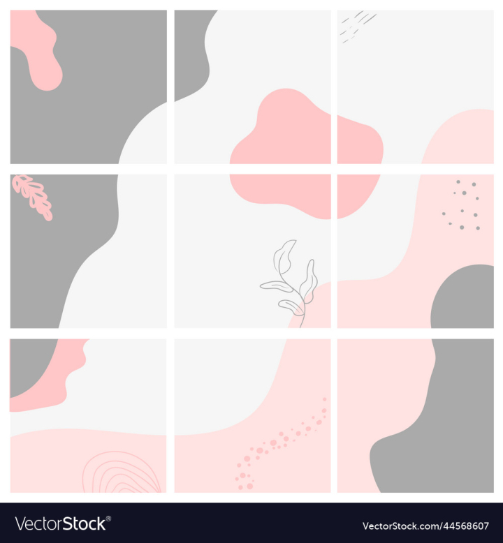 vectorstock,Template,Social,Media,Aesthetic,White,Pink,Background,Grey,Girl,Girly,Abstract,Cute,Kawaii