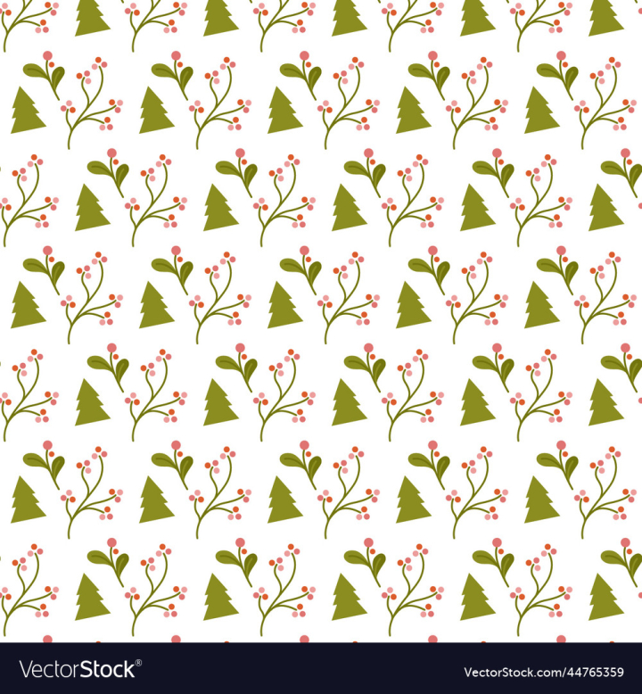 vectorstock,Christmas,Patterns,Bell,Leaf,Berry,Hollidays,Red,Line,Green,Colors