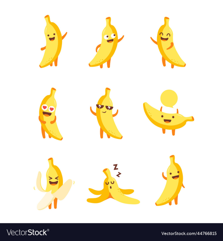 vectorstock,Cartoon,Banana,Character,Logo,Comic,Happy,Object,Food,Drink,Fruit,Cute,Smile,Funny,Emotions,Mascot,Enjoy,Illustration,Clipart,Face,Juice,Fresh,Sticker,Health,Banner,Set,Nutrition,Vitamin,Vegan,Kawaii