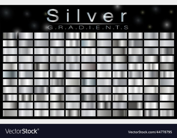 long silver ribbon banner with silver frame on white background Stock  Vector