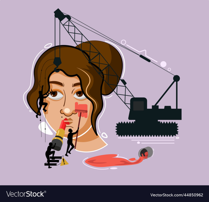 vectorstock,Girl,Lipstick,Technique,Workers,Mascara,Suprematism