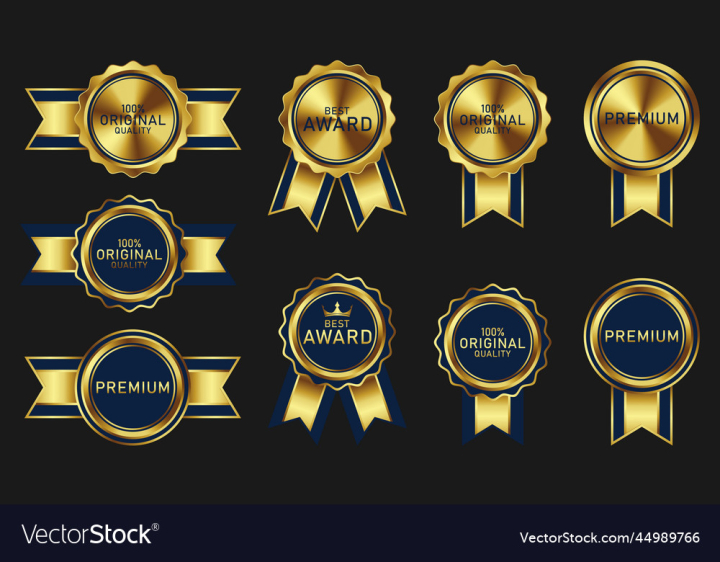 golden shiny vintage top rated *3D vector icon seal sign Stock