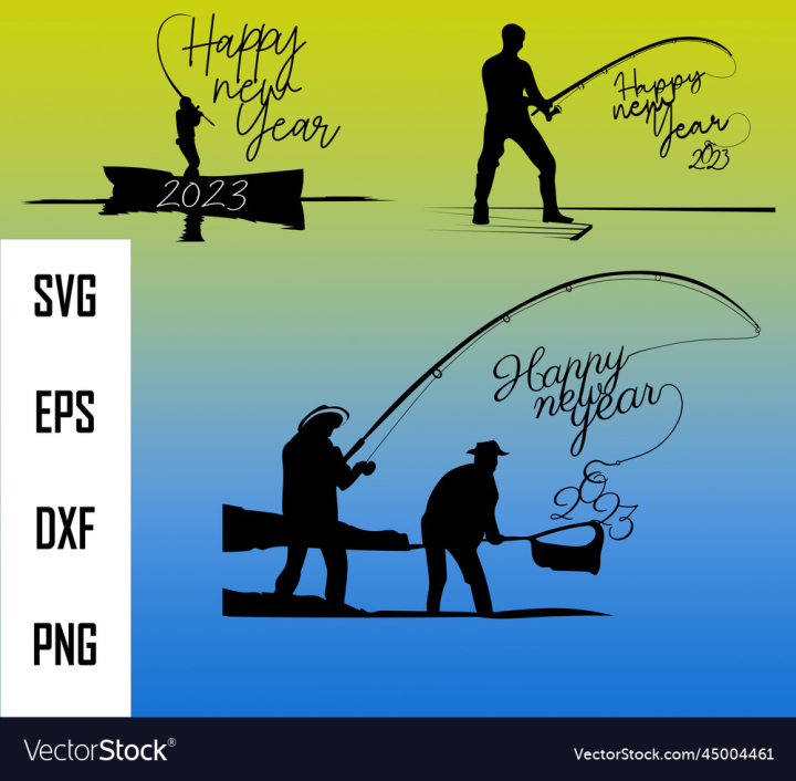 vectorstock,New,Year,Gift,Fishman,Fishing,2023