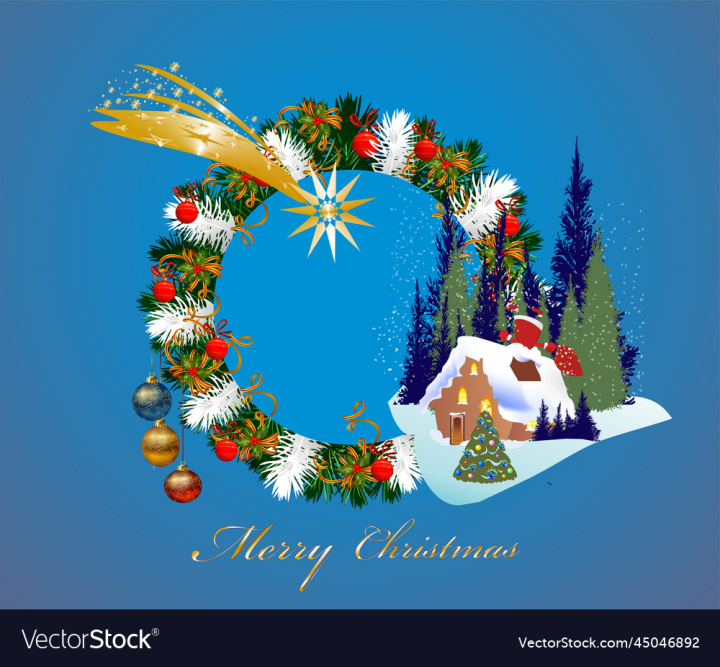 vectorstock,Christmas,Wreath,Tree,Trees,Snow,White,Winter,Twig,House,Twigs,Sack,Santa,Baubles,Bauble,Happy,Tradition,Holiday,Symbol,Festive,December,Wishes,Illustration,Star,Of,Bethlehem