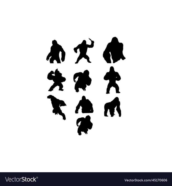 Free: kingkong set silhouette simple design - nohat.cc