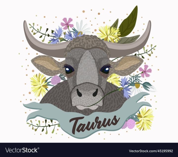 Free: taurus zodiac sign isolated composition 