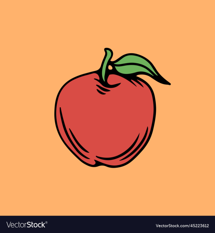 vectorstock,Apple,Logo,Food,Cartoon,Drawing,Art,Fruit,Vintage,Illustration