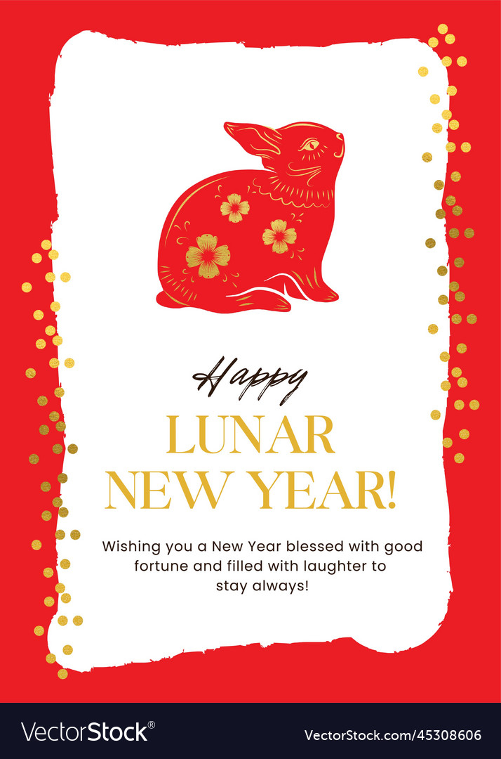 Happy chinese new year 2023 of the rabbit Vector Image