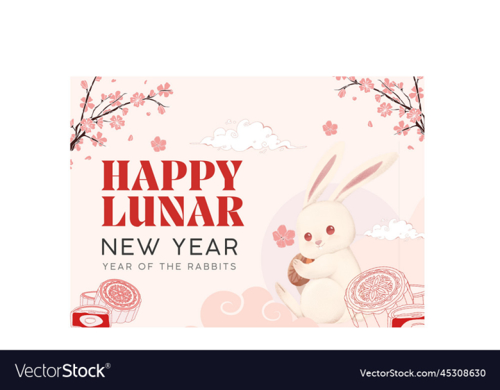 vectorstock,Chinese,New,Year,Template,Happy,Lunar,Vector,The,Or,Rabbit,Festivals,Celebrations