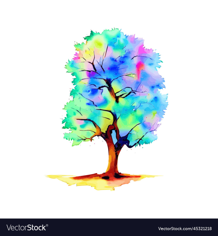 vectorstock,Tree,Watercolor,Woodland,Nature,Country,Foliage,Bushy,Forest,Woods,Bush,Plant,Branch,Green,Trunk,Isolated,Botany,Timber,Botanical,Ecology,Leaves,Fall,Park,Autumn,Environment,Rural,Seasonal,Greenery,Deciduous