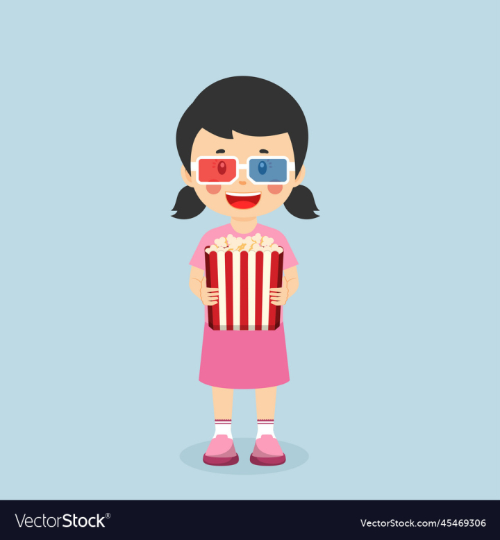 Free: little girl watching movie in cinema 