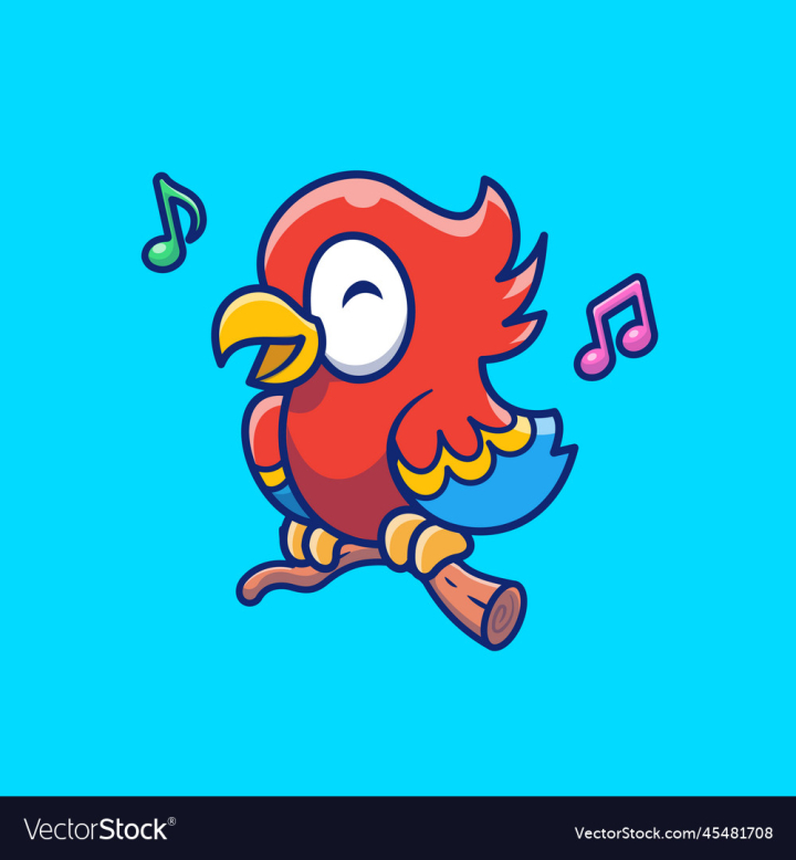 Bird Singing Vector Art & Graphics