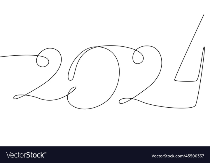 Free linear drawing of numbers 2024 new year nohat.cc