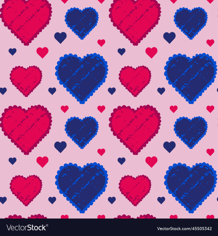 Valentine Day Pink Hearts Geometric Seamless Background , Pattern