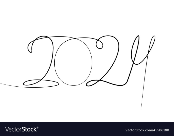Free linear drawing of numbers 2024 new year nohat.cc