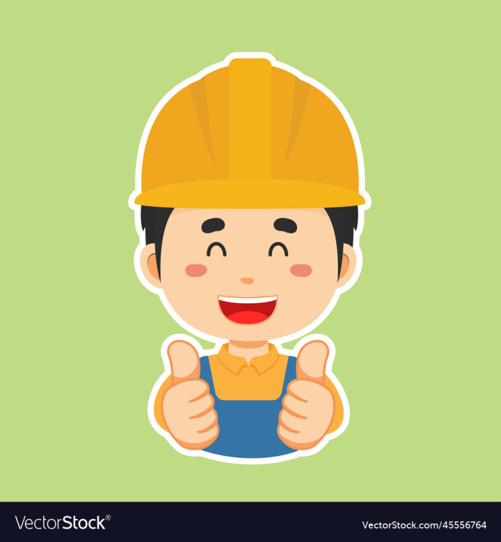 Builder man in uniform with work building tools Vector Image