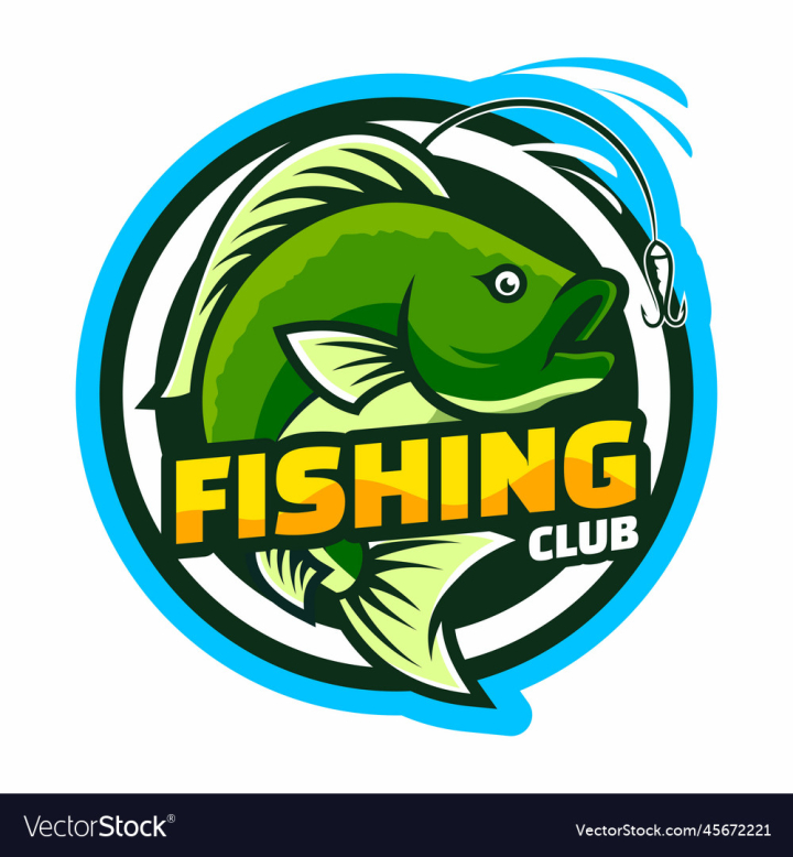 Free: fishing template mascot logo design 