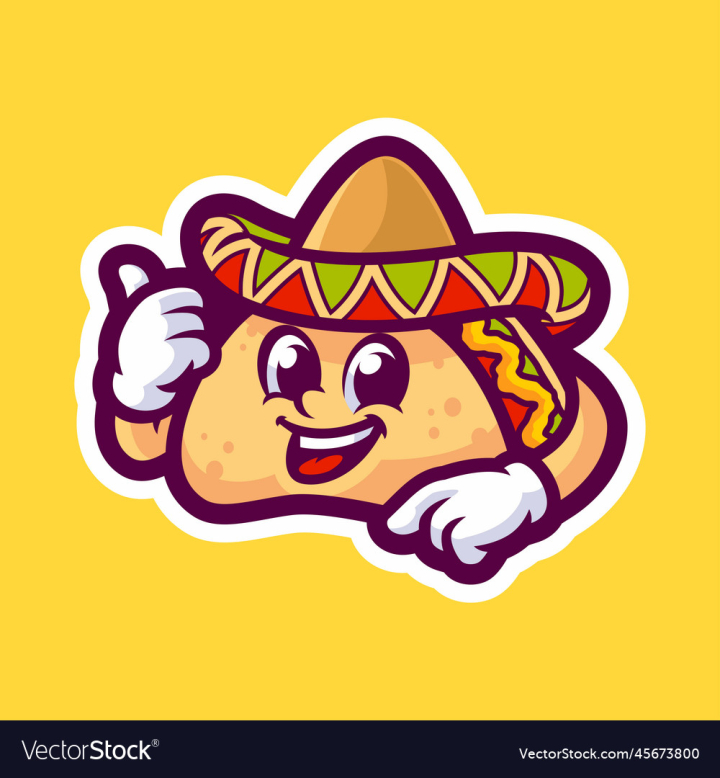 Free: taco cartoon character mascot logo - nohat.cc