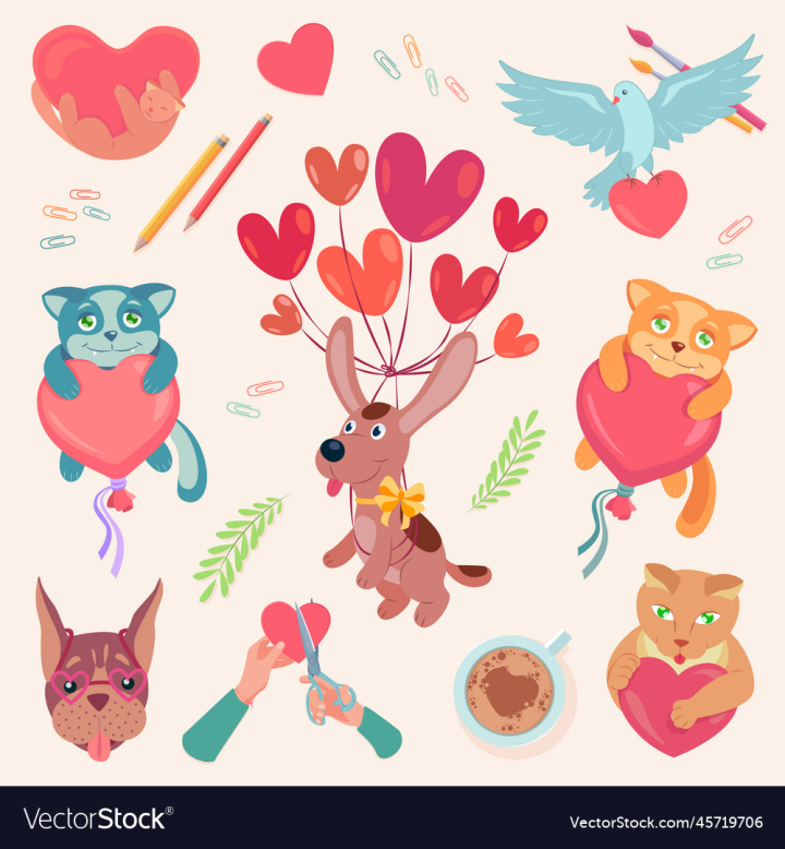 vectorstock,Day,Valentines,Valentine,Set,Element,Celebration,Happy,Dog,Cat,Pet,Cartoon,Fun,Animal,Objects,Hand,Coffee,Cup,Postcard,Holiday,Romantic,Puppy,Cute,Meow,Heart,Decoration,Collection,Concept,Greeting,Balloons,Adorable,February,Different,Pastel,Relationship,Engraving,Cozy,Hatching,Vector,Illustration,In,Bird,Love,Air,Gift,Character,Invitation,Funny,Balloon