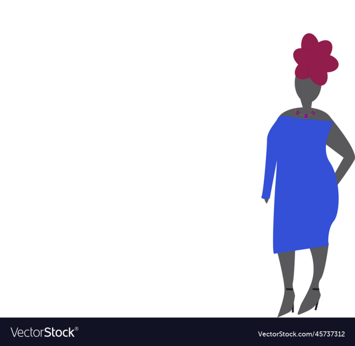 vectorstock,Lady,Blue,Dress,Plump,Beauty,Vector,Hat,Woman,Heels,Shape,Overweight,Stunning,Illustration,Style,Female,Celebrate,Body,Skin,Dark