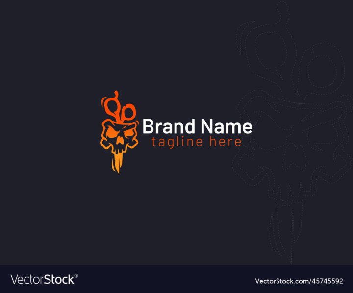 vectorstock,Scissors,Design,Skull,Logo