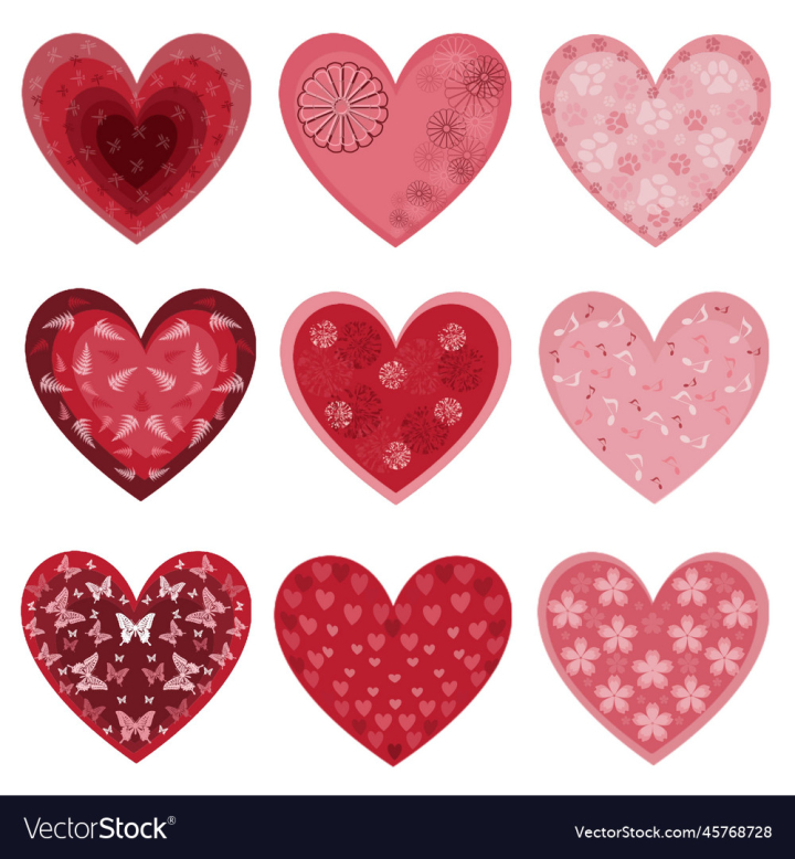 Patterned Hearts Clip Art Set