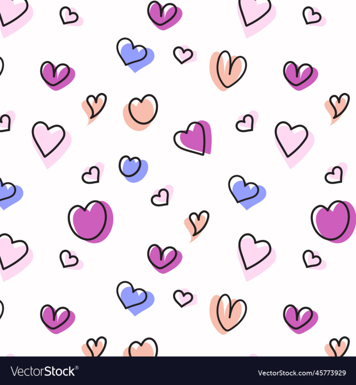 Seamless Pattern With Hearts For Design Valentines Day In Pastel