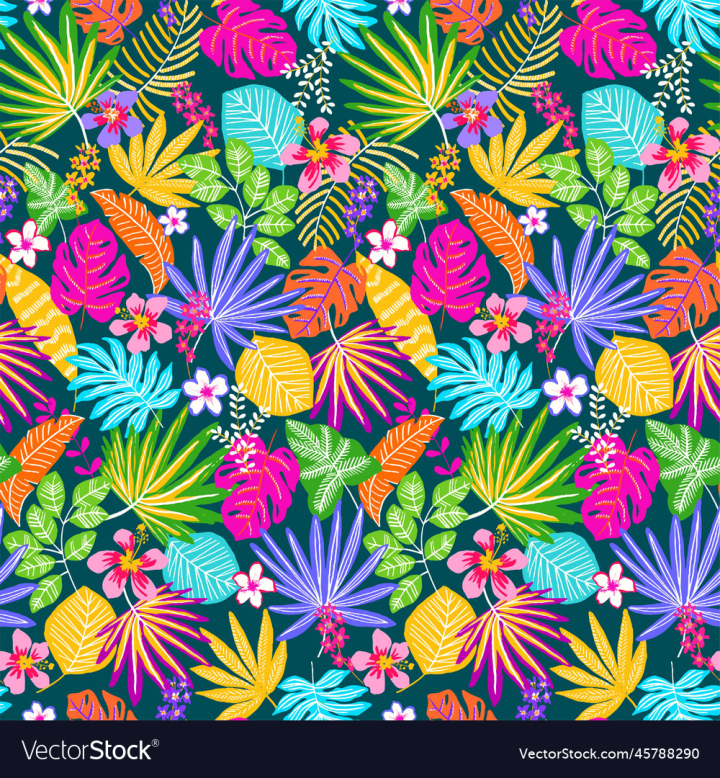 Free: tropical colorful leaves repeat design fabric 