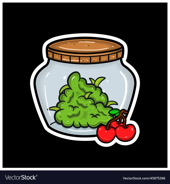 Free: cherry fruit flavor with cartoon mascot of weed 