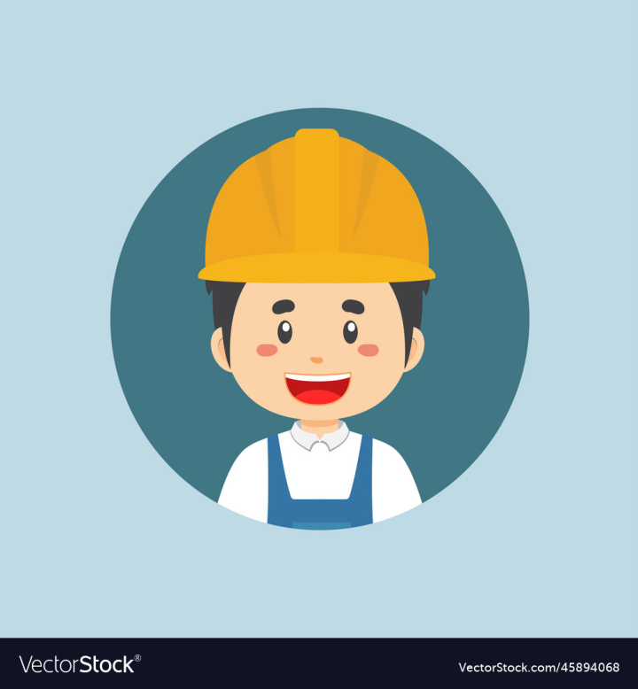 Builder man in uniform with work building tools Vector Image