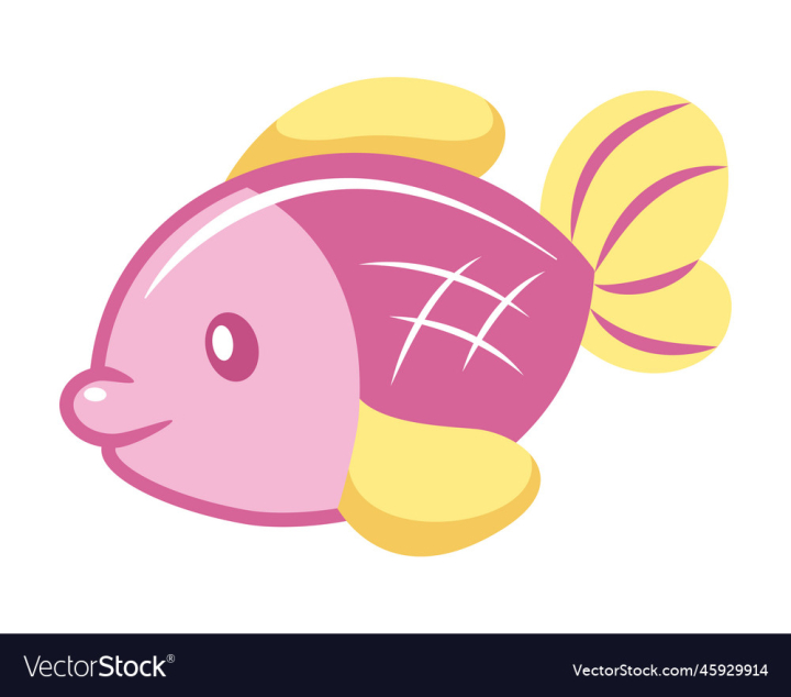 vectorstock,Cartoon,Toy,Fish,Vector,Illustration,Cute
