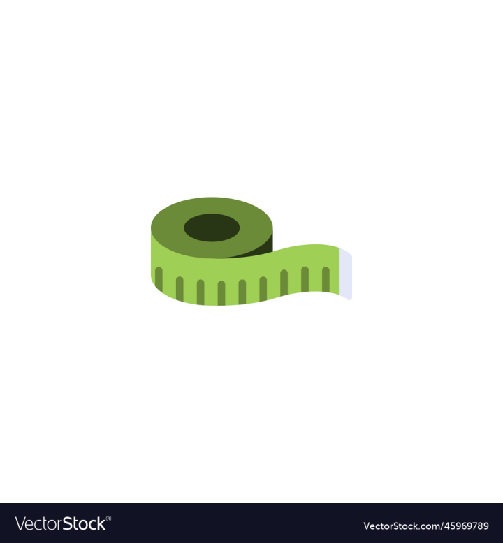 Measuring tape icon in flat style. Measure equipment vector