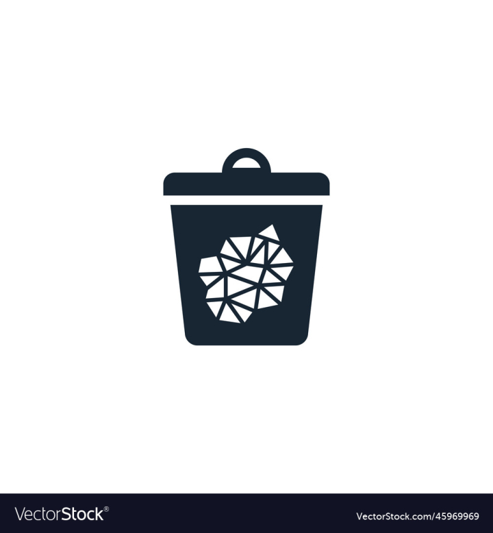 Trash can rubbish bin simple modern icon design Vector Image