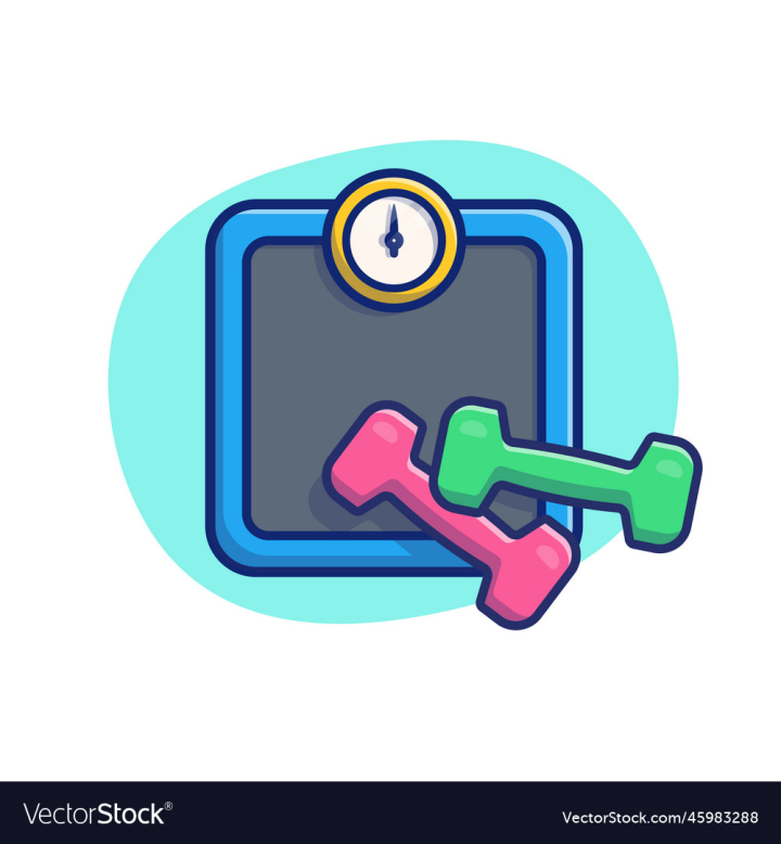 Pink bathroom weight scale icon isolated. Stock Vector