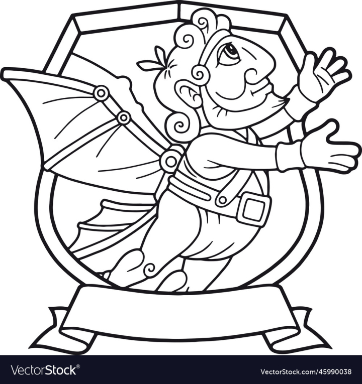 vectorstock,Cartoon,Icarus,Flight,Cute,Funny,Mythology,Legends,Myths,Illustration,Design,Drawing,Picture,Wings