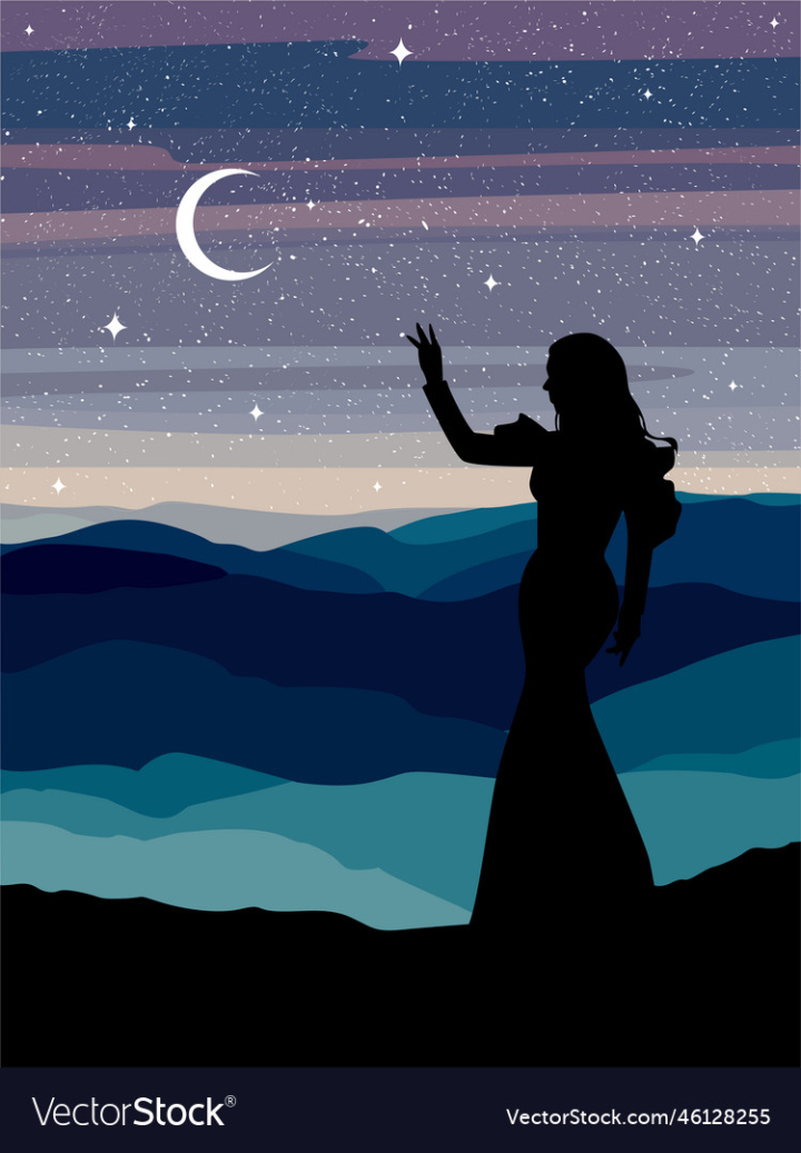 vectorstock,Woman,Silhouette,Landscape,Dress,Long,Moon,Person,Sky,Mountain,Man,Girl,Light,Night,Female,Evening,Galaxy,Space,Relaxation,Valentine,Romantic,Hill,Fantasy,Poster,Horizon,Starry,Cosmos,Astronomy,Panorama,Astrology,Graphic,Illustration,Art,Dream,Freedom,Romance,Dusk,Sunrise,Elegant,Animation,Goddess,Celestial,Constellation,Esoteric,Lunar,Universe,Feeling,Contemplation,Ethereal,Cosmic,Dreamlike