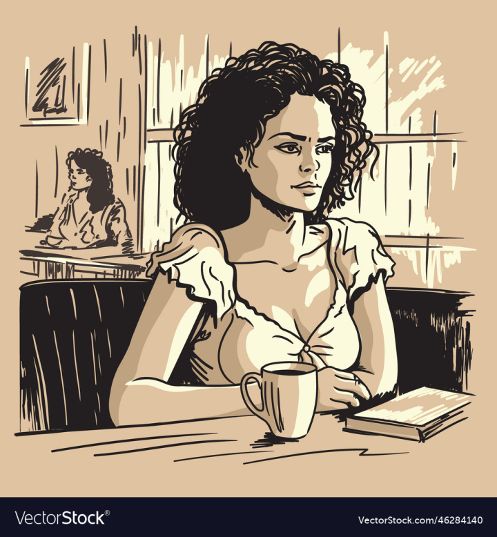 vectorstock,Girl,Cafe,Person,Drink,Coffee,Tea,Young,Beautiful,Background,Sketch,Woman,Table,Female,Beauty,Cup,Mug,Breakfast,Morning,Hot,Sitting,Relaxation,Drinking,Portrait,Pencil,Curly,Beige,Lifestyle,Adult,Caucasian,Cheerful,Teenager,Beverage,Indoor,Freehand,Hair,Drawing,Modern,Break,Pretty,Sofa,Interior,Warm,Mood,Stroke,Attractive,Hairstyle,Pensive,Armchair,Draft