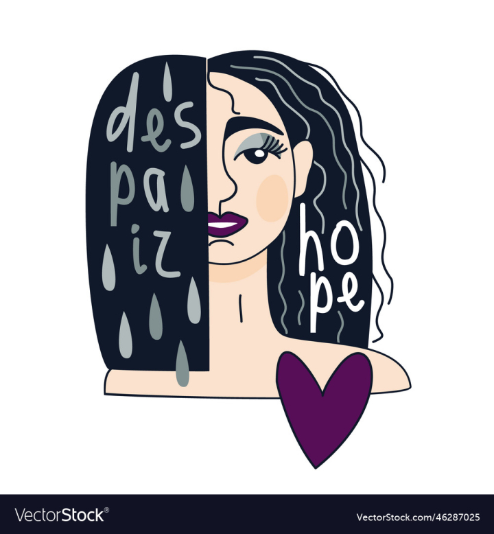 vectorstock,Despair,Girl,Young,Heart,Hope,Woman,Character,Isolated,Youth,Confidence,Individuality,Authentic,Doubt,Duality,Dualism,Hesitation,Vector,Natural,Human,Individual,Personal,Emotion,Honest,Personality,Spontaneous,Imperfect,Myself,One,Of,A,Kind,My,World