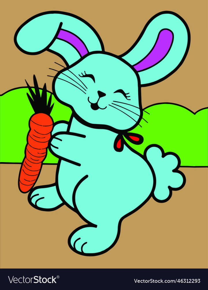 vectorstock,Animal,Rabbit,With,Carrot,Cute,Vector