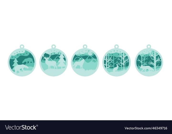 vectorstock,Laser,Christmas,Ball,Design,Holiday,Wood,Decoration,Balls,Animals,Silhouette,Vector,Paper,Cut,Cutting