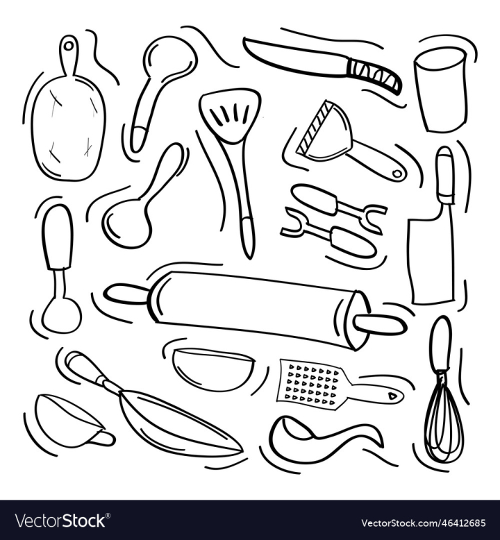 Buy Kitchen Tools Ink Clipart Set Cooking Utensils Line Drawings, Hi Res  Art Black Doodle Illustrations, Transparent Pngs and EPS Vector Online in  India - Etsy