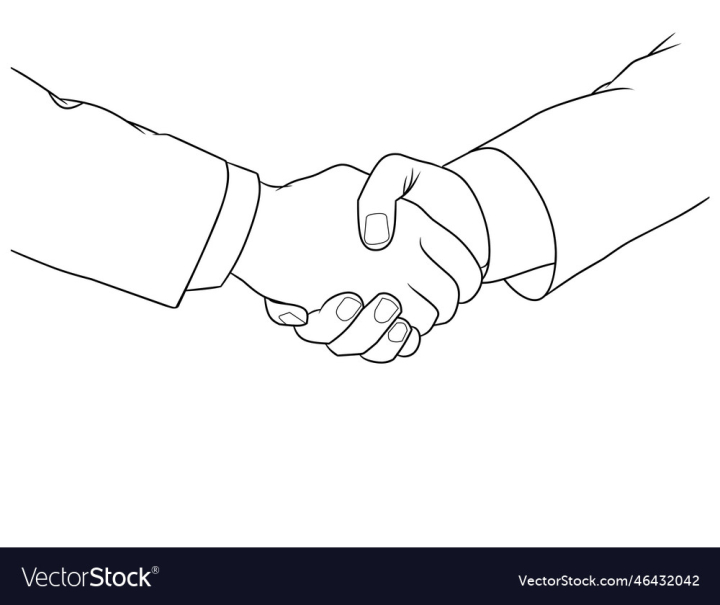 Free Vectors | A simple line drawing of a man shaking hands after closing a  business deal