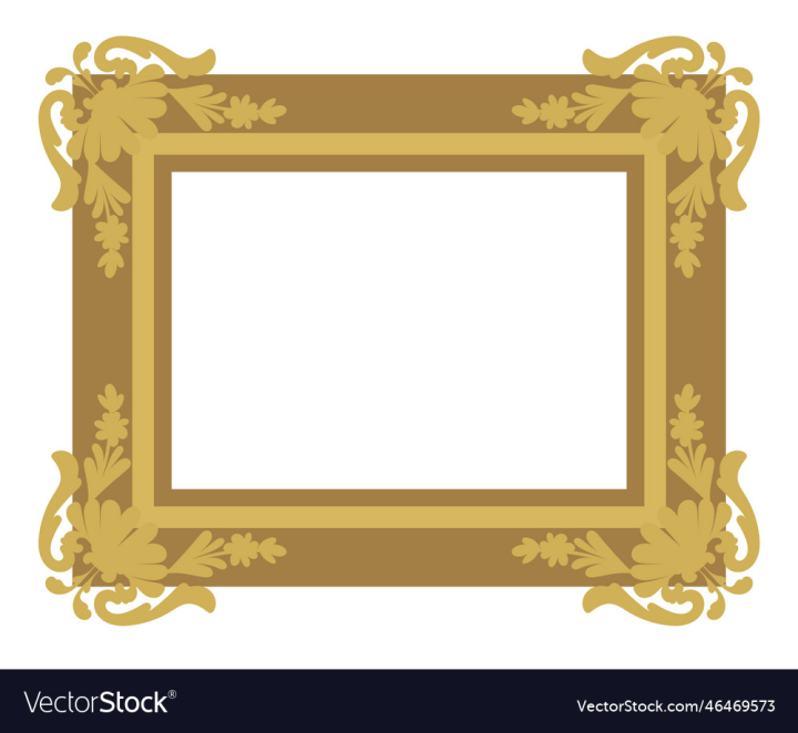 vectorstock,Frame,Vintage,Gold,Rectangular,Decorative,Border,Wood,Hand Drawn,Floral,Golden
