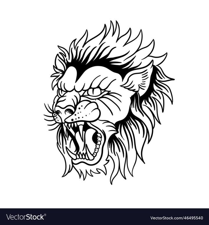 Clipart - Lion Face Tattoo - Free Transparent PNG Clipart Images Download