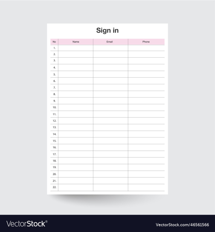 vectorstock,Business,Document,Sign,Up,Form,Line,List,Page,Notebook,Lined,Notepad