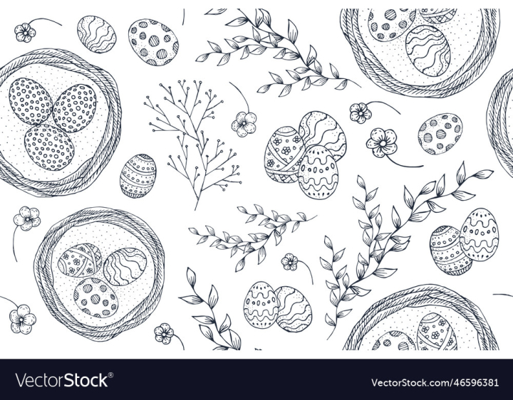 Doodle Happy Easter Round Design Stock Vector | Royalty-Free | FreeImages
